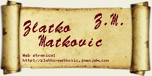 Zlatko Matković vizit kartica